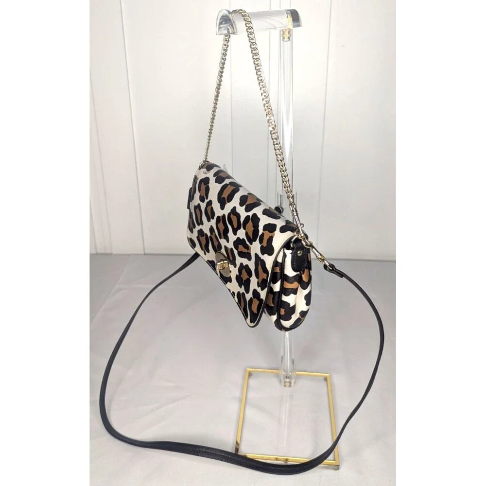 Coach Leopard (Ocelot) Print Mini Ruby Crossbody Bag with Chain NWT